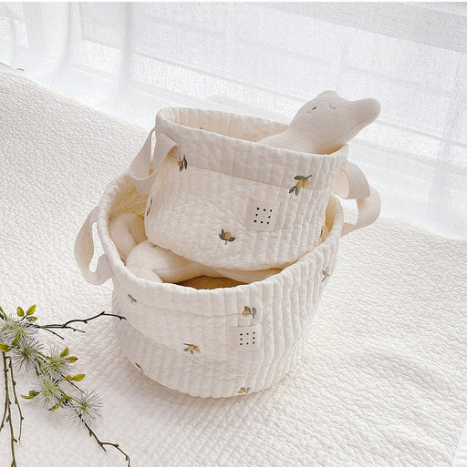 Baby Embroidered Pattern Baby Bottle Storage Basket - Kidsplace.store