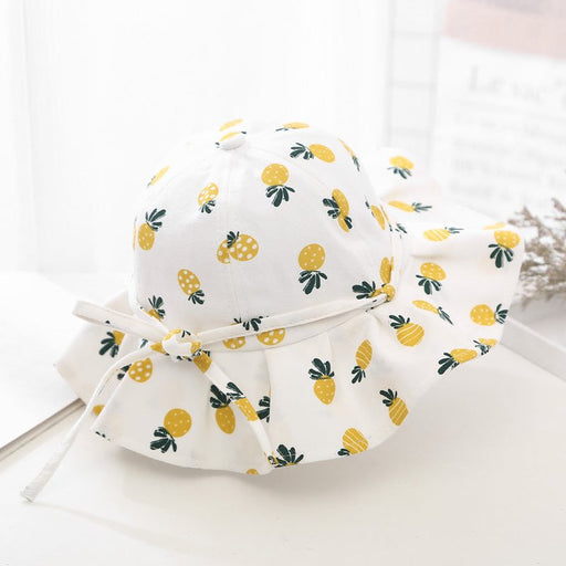 Baby Girl Floral Print Adjustable Design Sunshade Bucket Hats - Kidsplace.store