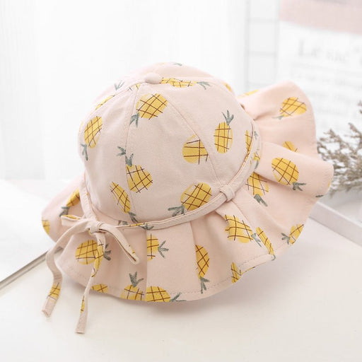 Baby Girl Floral Print Adjustable Design Sunshade Bucket Hats - Kidsplace.store