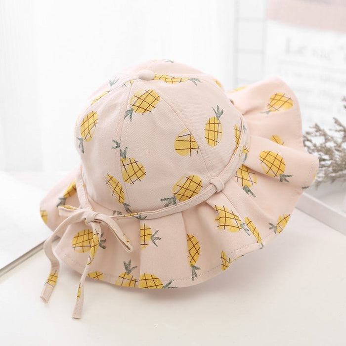 Baby Girl Floral Print Adjustable Design Sunshade Bucket Hats - Kidsplace.store