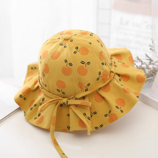 Baby Girl Floral Print Adjustable Design Sunshade Bucket Hats - Kidsplace.store