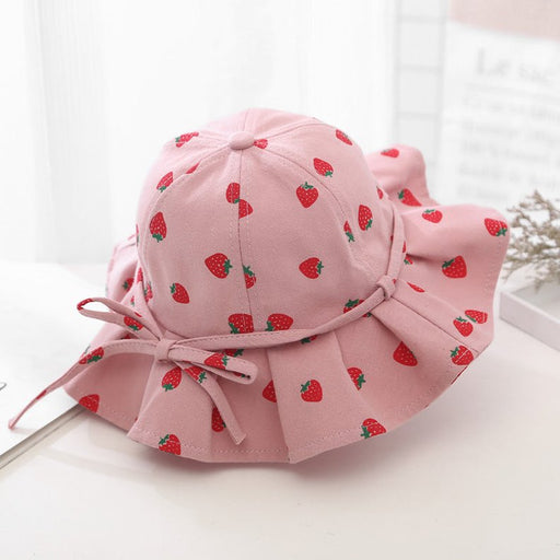 Baby Girl Floral Print Adjustable Design Sunshade Bucket Hats - Kidsplace.store