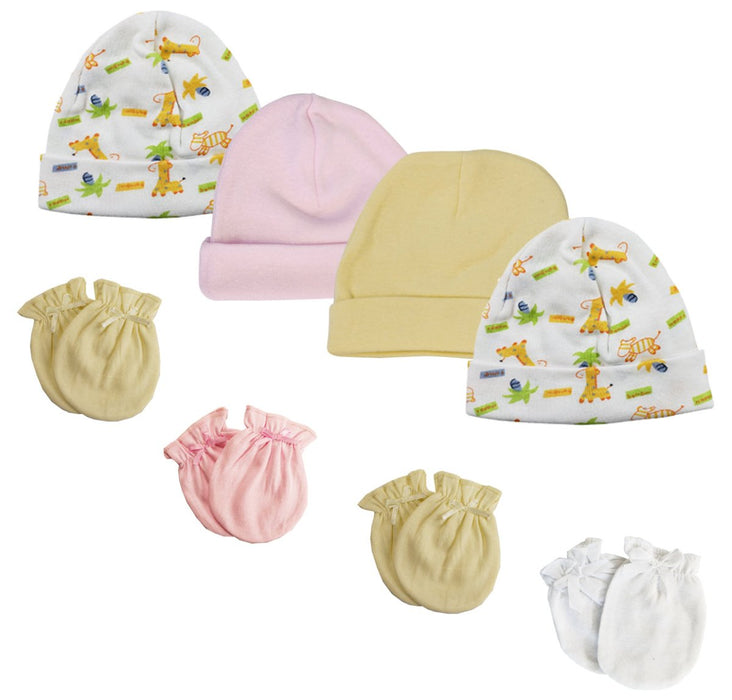 Baby Girl Infant Caps And Mittens (pack Of 8) Nc_0321 - Kidsplace.store