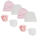 Baby Girls Cap And Infant Mittens - 8 Pc Set Nc_0257 - Kidsplace.store