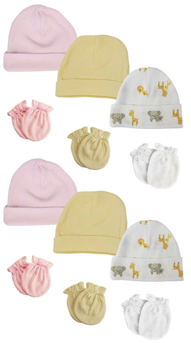 Baby Girls Caps And Mittens (pack Of 12) Nc_0386 - Kidsplace.store