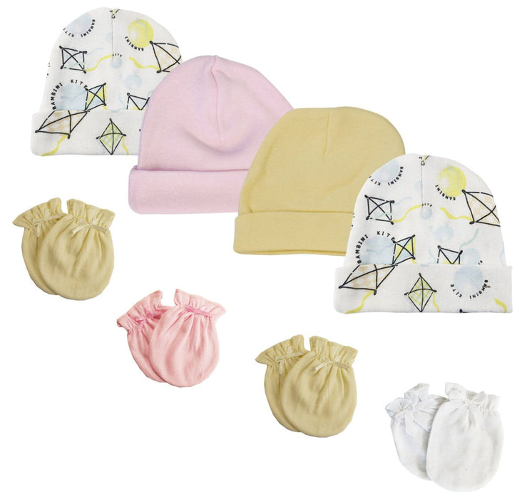 Baby Girls Caps And Mittens (pack Of 8) Nc_0353 - Kidsplace.store