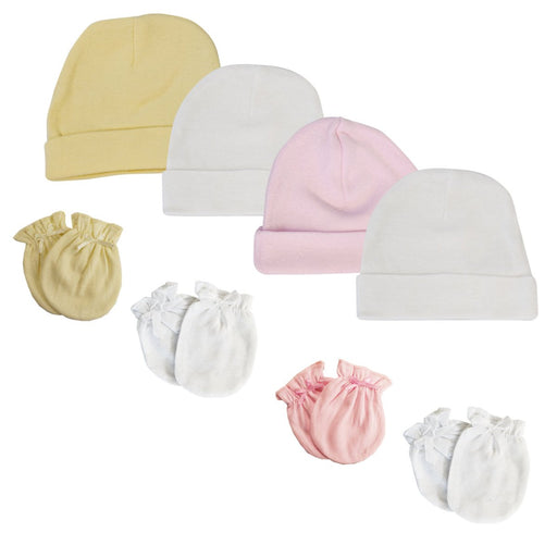 Baby Girls Caps And Mittens (pack Of 8) Nc_0398 - Kidsplace.store