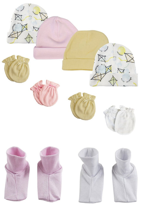 Baby Girls Caps, Booties And Mittens (pack Of 10) Nc_0354 - Kidsplace.store