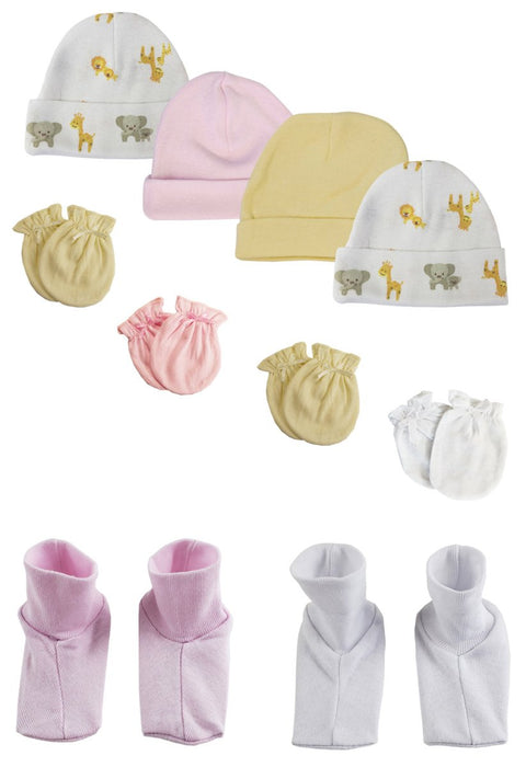 Baby Girls Caps, Booties And Mittens (pack Of 10) Nc_0382 - Kidsplace.store