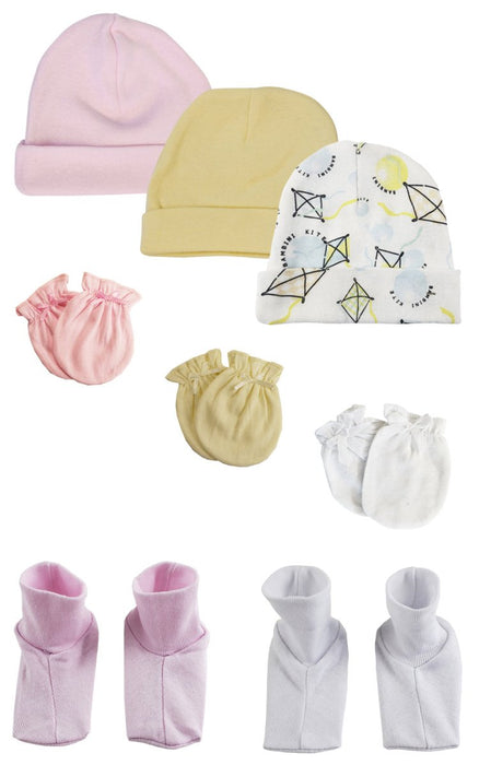 Baby Girls Caps, Booties And Mittens (pack Of 8) Nc_0358 - Kidsplace.store