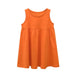 Baby Girls Solid Round Collar Design Sleeveless Dress In Summer - Kidsplace.store