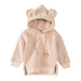 Baby Solid Color Animal Ear Patch Design Autumn Korean Style Hoodie - Kidsplace.store