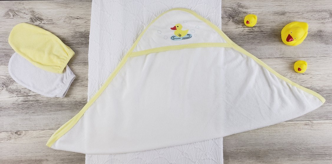 Bambini Hooded Towel and Bath Mittens - Kidsplace.store