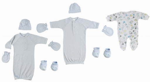 Bambini Preemie Boys Gowns, Sleep-n-Play, Caps, Mittens and Booties - 8 Piece Set - Kidsplace.store