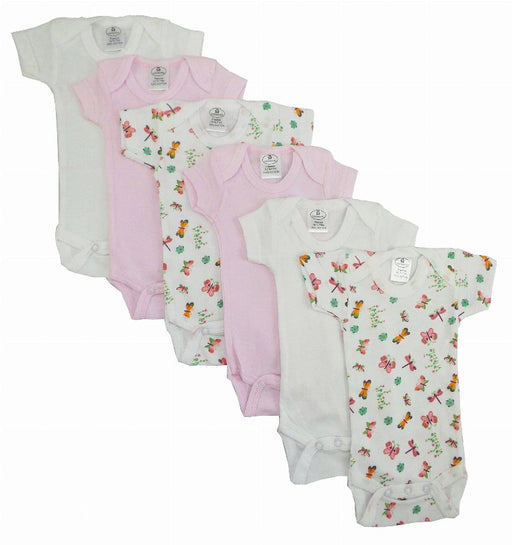 Bambini Preemie Girls Printed Short Sleeve 6 Pack - Kidsplace.store