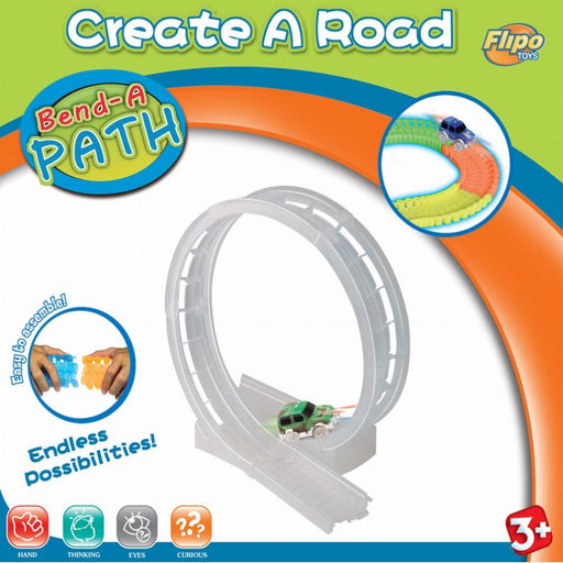 Bend A Path 360 Loop-de-Loop Clear Track Expansion Pack with Green 5LED trick SUV - Kidsplace.store