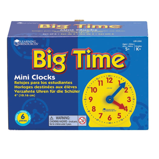 Big Time™ Geared Mini-Clocks, Set of 6 - Kidsplace.store