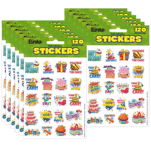 Birthday Theme Stickers, 120 Per Pack, 12 Packs - Kidsplace.store