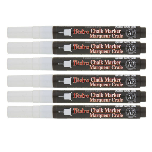 Bistro Single White Marker, Extra Fine Tip, Pack of 6 - Kidsplace.store