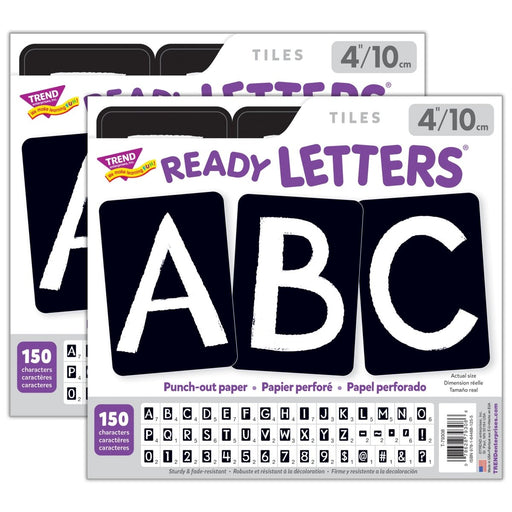 Black 4" Tiles Uppercase Ready Letters®, 150 Pieces Per Pack, 2 Packs - Kidsplace.store