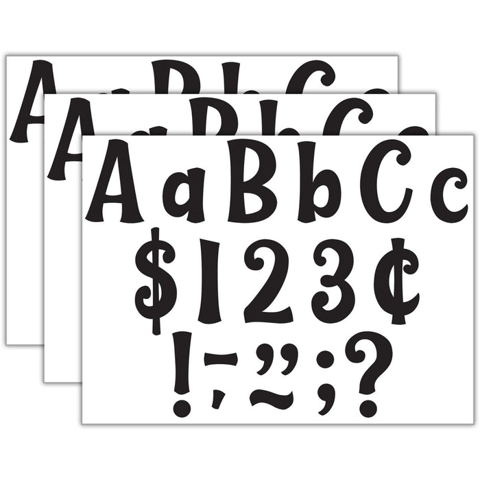 Black 4" Wild Whimsy Letters Combo Pack, 270 Per Pack, 3 Packs - Kidsplace.store