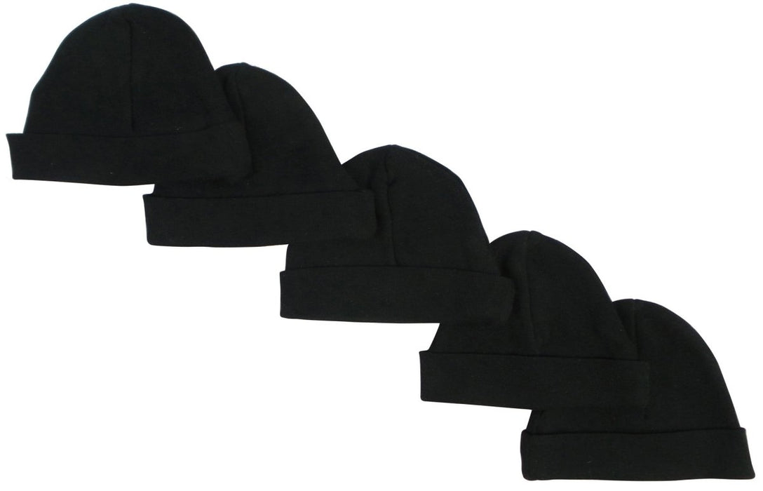 Black Baby Cap (pack Of 5) 031-black-5 - Kidsplace.store