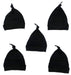 Black Knotted Baby Cap (pack Of 5) 1100-black-5 - Kidsplace.store