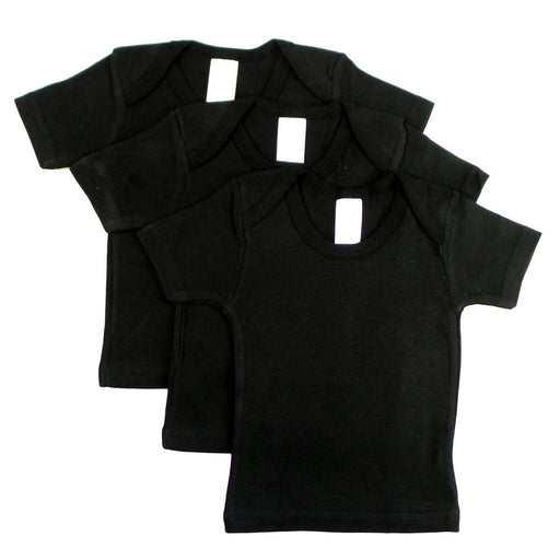 Black Short Sleeve Lap Shirt (pack Of 3) 0550bl3-18-24 - Kidsplace.store