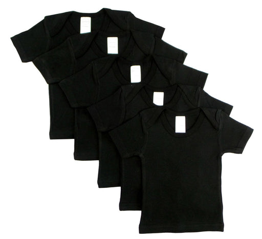 Black Short Sleeve Lap Shirt (pack Of 5) 0550bl5-18-24 - Kidsplace.store