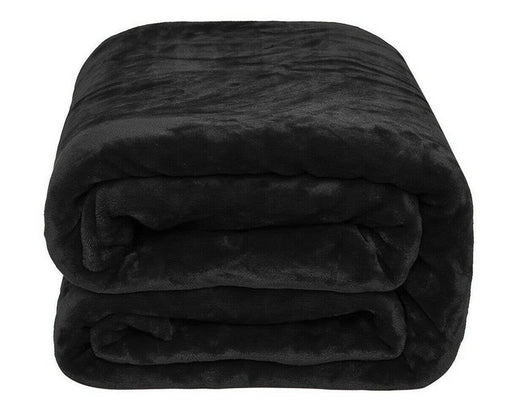 Black Super Soft Plush Warm Cozy Bed Throw Flannel Blanket - Kidsplace.store