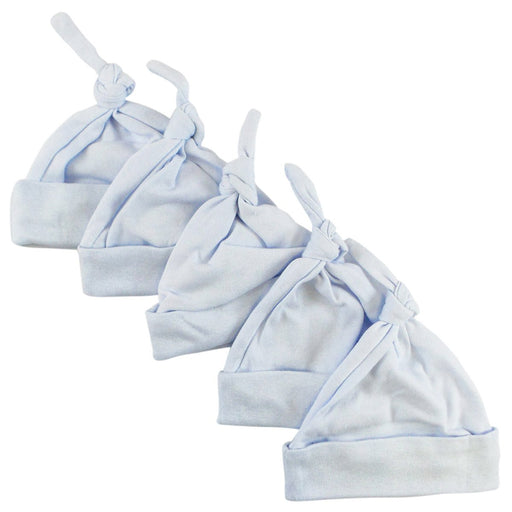 Blue Knotted Baby Cap (pack Of 5) 1100-blue-5 - Kidsplace.store