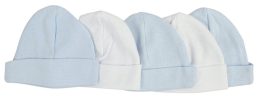 Blue & White Baby Caps (pack Of 5) 031-blue-3-w-2 - Kidsplace.store