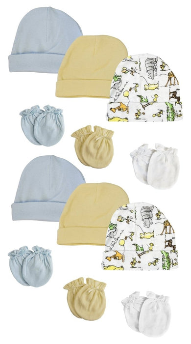 Boys Baby Caps And Mittens (pack Of 12) Nc_0293 - Kidsplace.store
