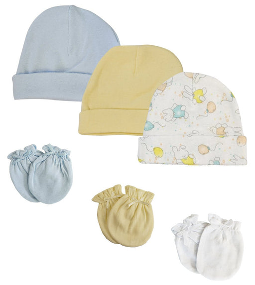 Boys Baby Caps And Mittens (pack Of 6) Nc_0264 - Kidsplace.store