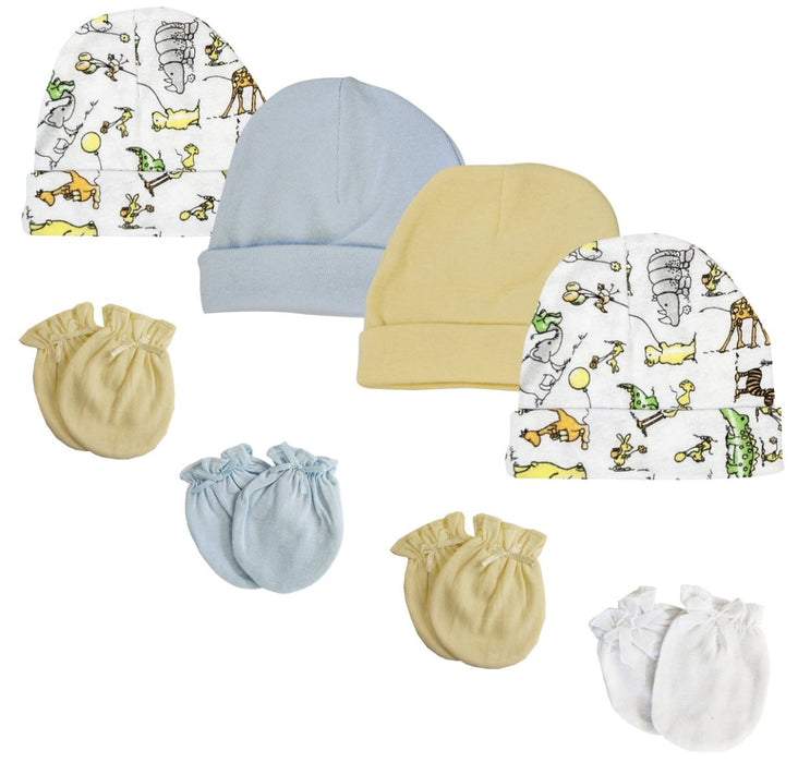Boys Baby Caps And Mittens (pack Of 8) Nc_0288 - Kidsplace.store