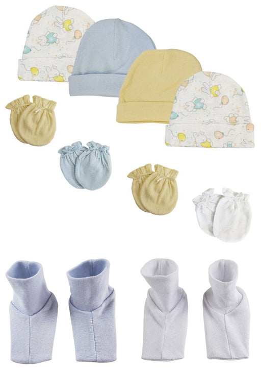 Boys Baby Caps, Booties And Mittens (pack Of 10) Nc_0262 - Kidsplace.store