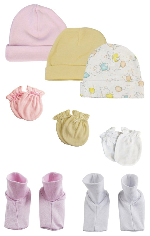 Boys Girls Caps, Booties And Mittens (pack Of 8) Nc_0274 - Kidsplace.store
