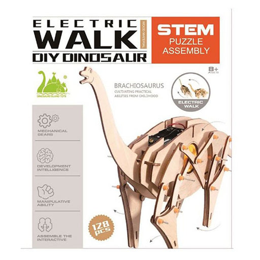 Brachiosaurus DIY Electric Puzzle Assembly STEM Kit 128 pcs - Kidsplace.store