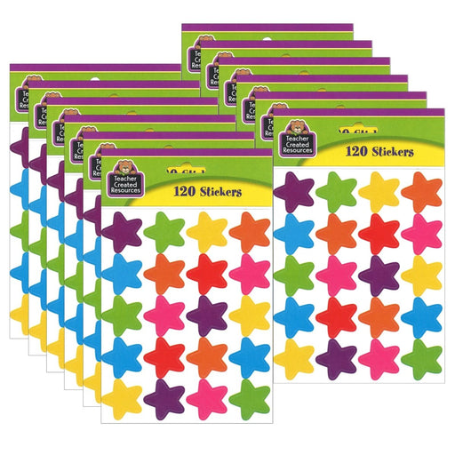 Bright Stars Stickers (die cut star shape), 120 Per Pack, 12 Packs - Kidsplace.store