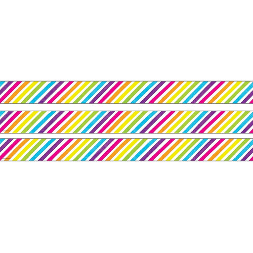 Brights 4Ever Stripes Straight Rolled Border Trim, 50 Feet, 3 Rolls - Kidsplace.store