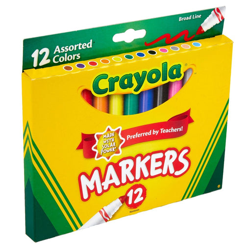 Broad Line Markers, Assorted, 12 Per Box, 6 Boxes - Kidsplace.store