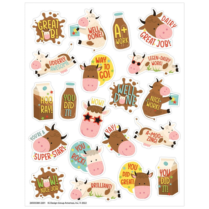 Brown Cows Chocolate Milk Scented Stickers, 80 Per Pack, 6 Packs - Kidsplace.store