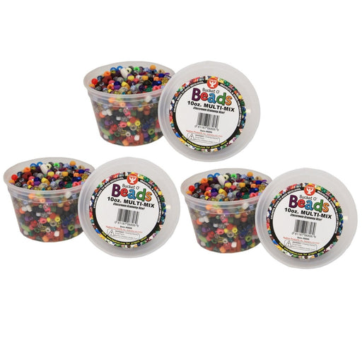 Bucket O' Beads, 10 oz. Multi Mix Per Pack, 3 Packs - Kidsplace.store