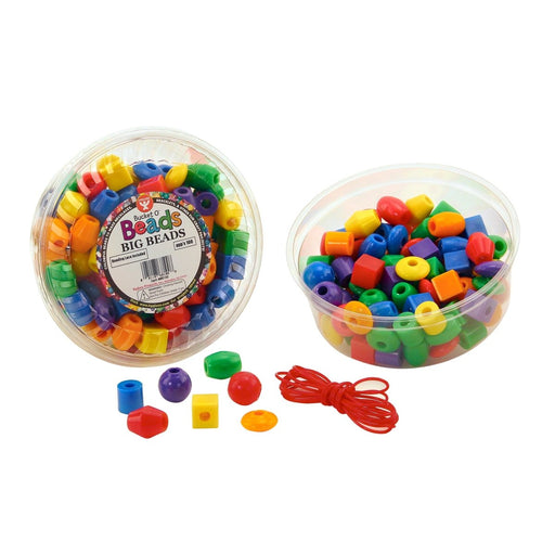 Bucket O' Beads, Big Beads with Lacing Lanyard, 16 oz. Opaque Assortment - Kidsplace.store