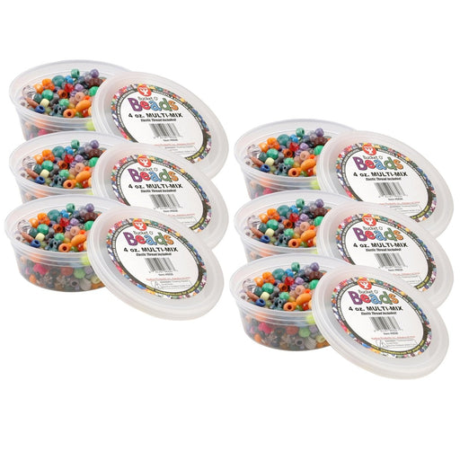 Bucket O’ Beads, Multi-Mix, Asstd Sizes, 4 oz Per Pack, 6 Packs - Kidsplace.store