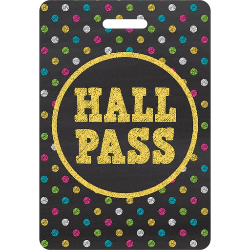 Chalkboard Brights Hall Pass with Lanyard, 4 Per Pack, 3 Packs - Kidsplace.store