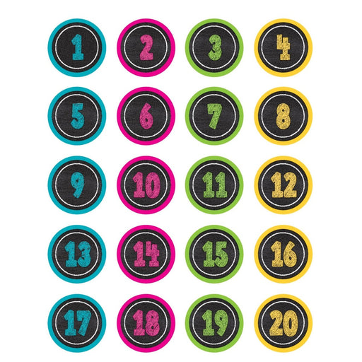 Chalkboard Brights Numbers Stickers, 120 Per Pack, 6 Packs - Kidsplace.store