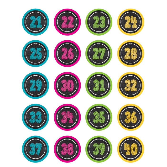 Chalkboard Brights Numbers Stickers, 120 Per Pack, 6 Packs - Kidsplace.store