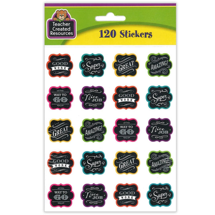 Chalkboard Brights Stickers, 120 Per Pack, 12 Packs - Kidsplace.store