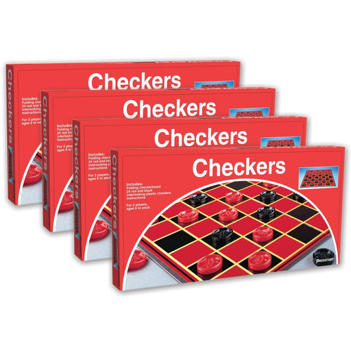 Checkers Game, Pack of 4 - Kidsplace.store